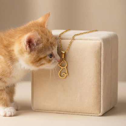 Gold Cat Silhouette Pendant